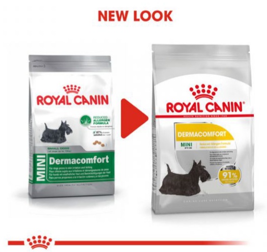 خشک سگ مینی درماکامفورت با پوست و موی حساس رویال کنین (Royal Canin Mini Dermacomfort) وزن 3 کیلوگرم