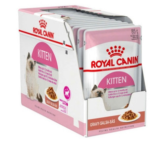 پوچ بچه گربه رویال کنین مدل Kitten در سس وزن ۸۵ گرم ا Royal Canin Kitten In Gravy 85g