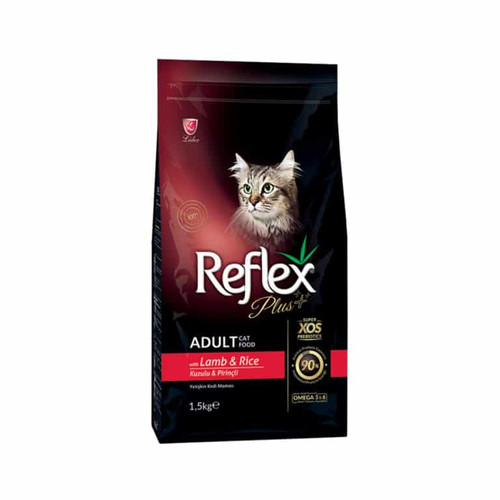 غذای خشک گربه رفلکس پلاس با گوشت بره و برنج Reflex plus lamb & rice وزن ۱/۵ کیلوگرم